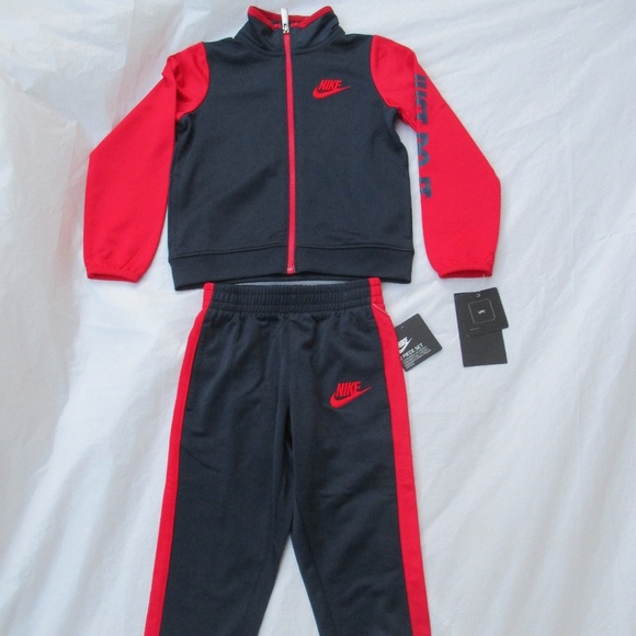 red nike tracksuit boys